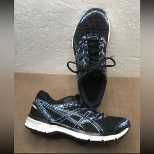 Asics Gel-Excite 4 Women's Running Shoes Black Blue Mesh Size 10 Training